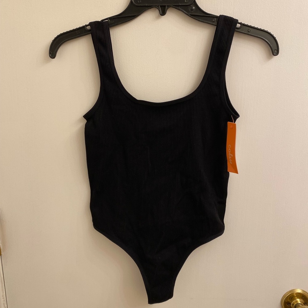 NWT ribbed black body suit